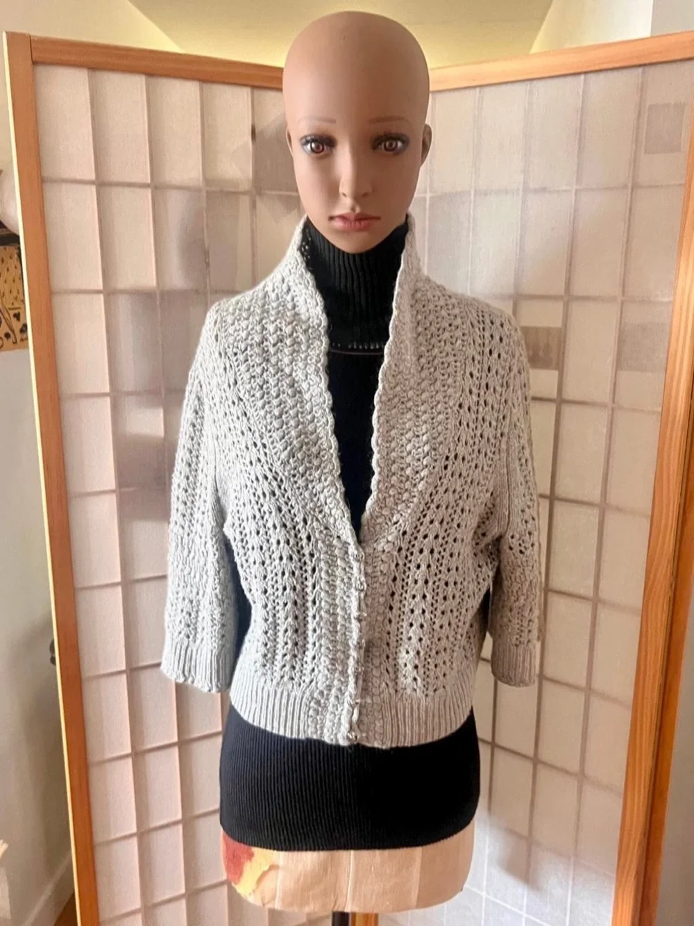 Juicy Couture Y2K Open Knit Angora Cashmere and Wool Blend Cardigan Sweater
